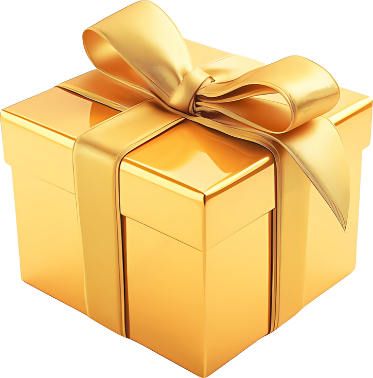 3d Golden Gift Box